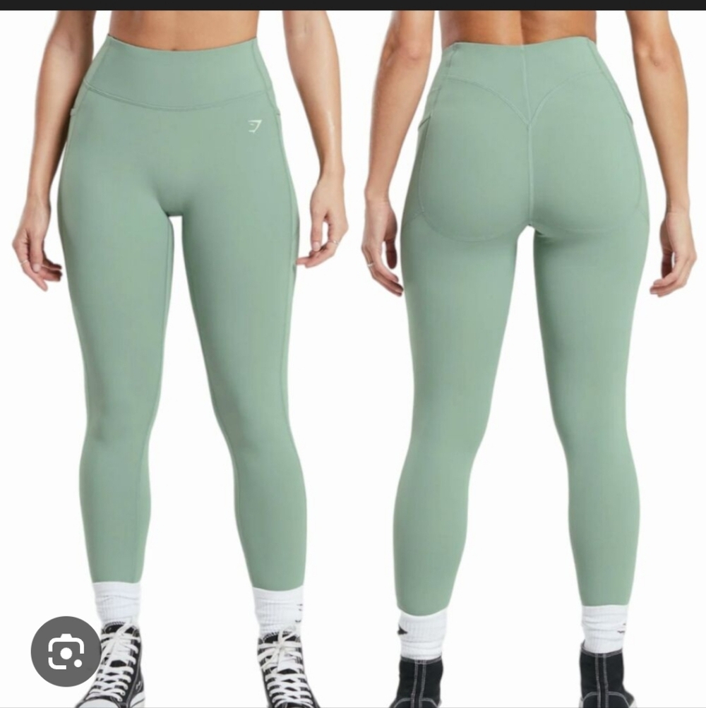 GYMSHARK Lift Seamless Leggings In Seafoam Green - Women's Size Small